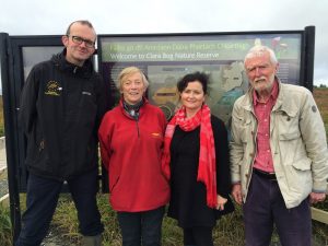 Ronan Casey of the Living Bog, Eanna Ni Lamhna of RTÉ, Tina Claffey and Dr John Feehan at Clara Bog