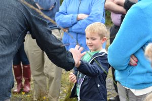 Ronan Casey Handing out Sample